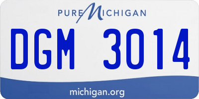 MI license plate DGM3014