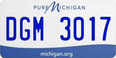 MI license plate DGM3017