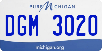 MI license plate DGM3020