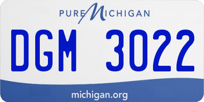 MI license plate DGM3022