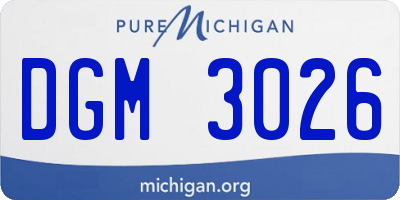 MI license plate DGM3026