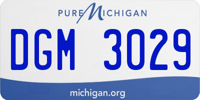 MI license plate DGM3029
