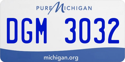 MI license plate DGM3032