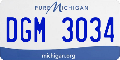 MI license plate DGM3034