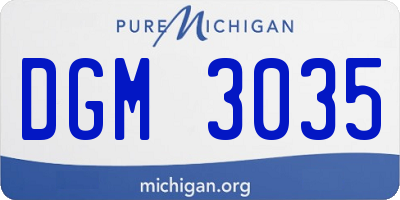 MI license plate DGM3035