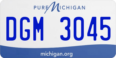 MI license plate DGM3045