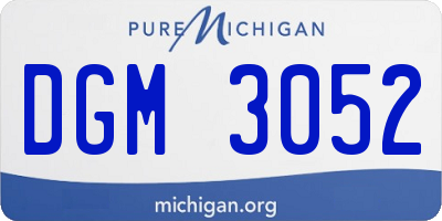 MI license plate DGM3052