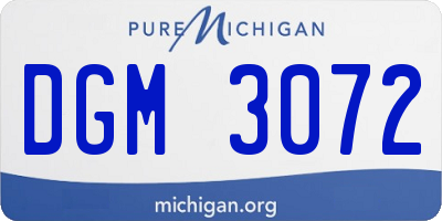MI license plate DGM3072