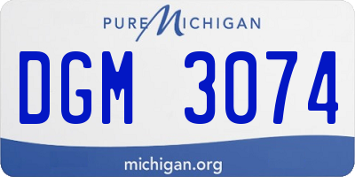 MI license plate DGM3074