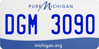 MI license plate DGM3090