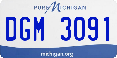 MI license plate DGM3091