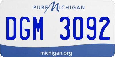MI license plate DGM3092