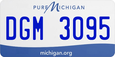 MI license plate DGM3095