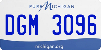 MI license plate DGM3096