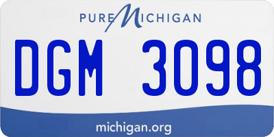MI license plate DGM3098