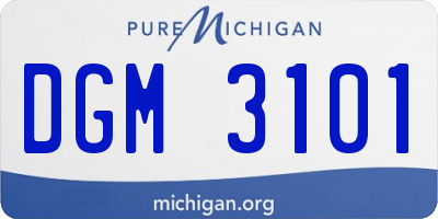 MI license plate DGM3101