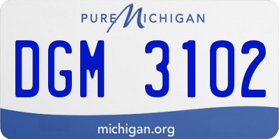 MI license plate DGM3102