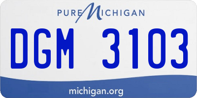 MI license plate DGM3103