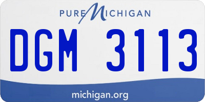 MI license plate DGM3113