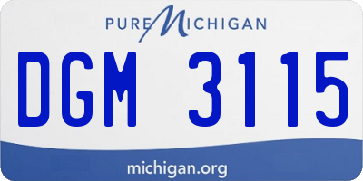 MI license plate DGM3115