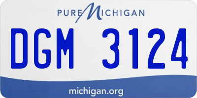 MI license plate DGM3124