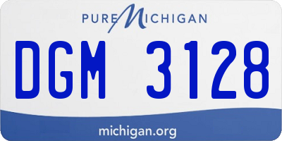 MI license plate DGM3128