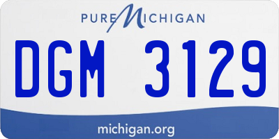 MI license plate DGM3129