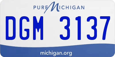 MI license plate DGM3137