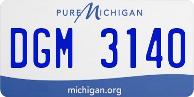 MI license plate DGM3140