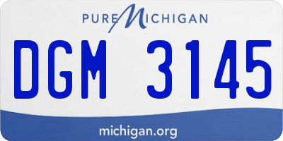 MI license plate DGM3145