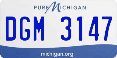 MI license plate DGM3147