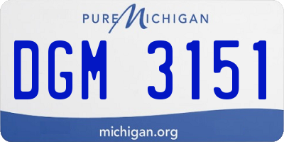 MI license plate DGM3151