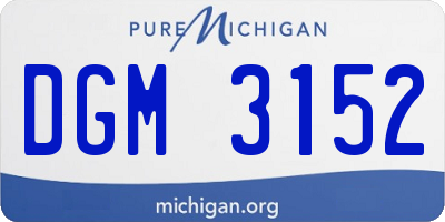 MI license plate DGM3152