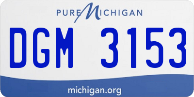 MI license plate DGM3153