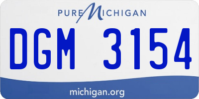 MI license plate DGM3154