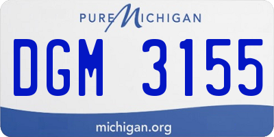 MI license plate DGM3155