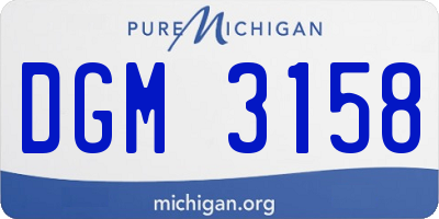 MI license plate DGM3158