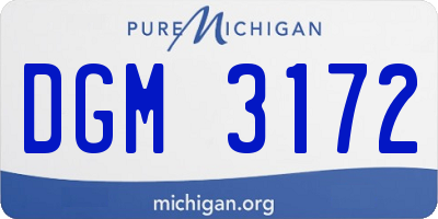 MI license plate DGM3172