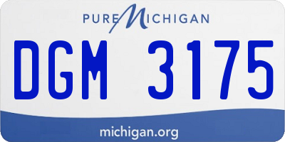 MI license plate DGM3175