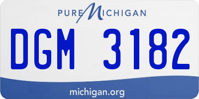 MI license plate DGM3182