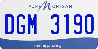 MI license plate DGM3190