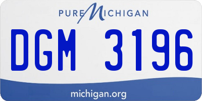 MI license plate DGM3196