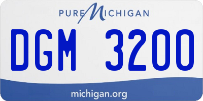MI license plate DGM3200