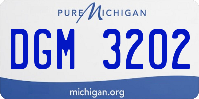 MI license plate DGM3202