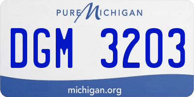 MI license plate DGM3203