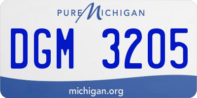MI license plate DGM3205