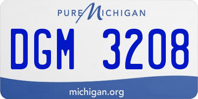 MI license plate DGM3208