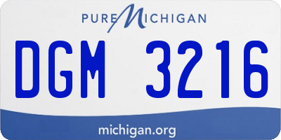 MI license plate DGM3216