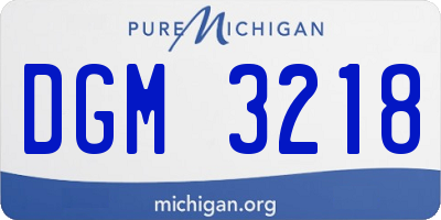 MI license plate DGM3218