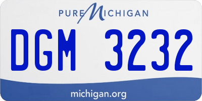 MI license plate DGM3232